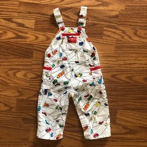 Vtg OshKosh Overalls With Colorful Cars Vintage 80s